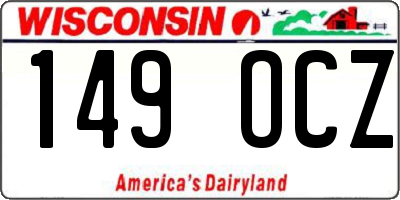 WI license plate 149OCZ