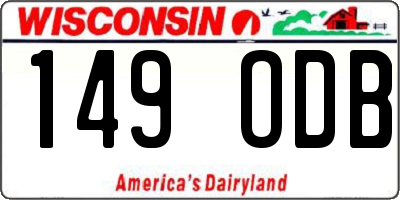 WI license plate 149ODB