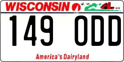 WI license plate 149ODD