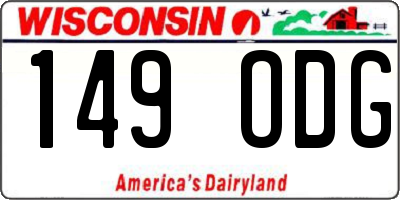WI license plate 149ODG