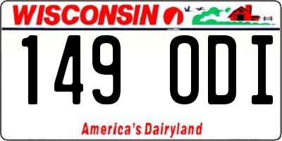 WI license plate 149ODI