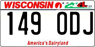 WI license plate 149ODJ