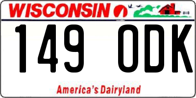 WI license plate 149ODK