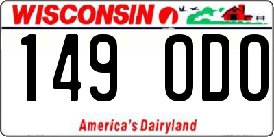WI license plate 149ODO