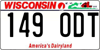 WI license plate 149ODT