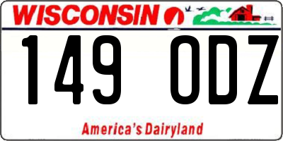 WI license plate 149ODZ