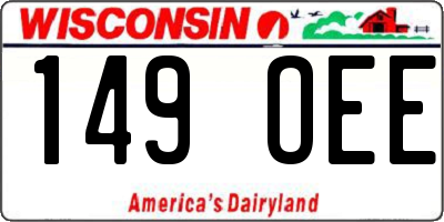 WI license plate 149OEE