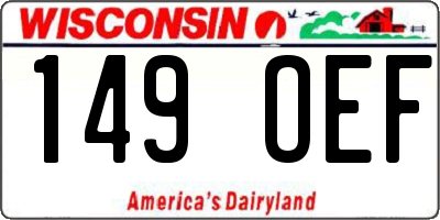 WI license plate 149OEF