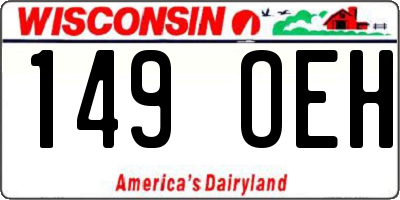 WI license plate 149OEH