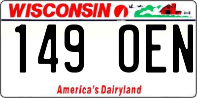 WI license plate 149OEN