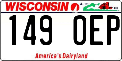 WI license plate 149OEP