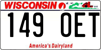 WI license plate 149OET