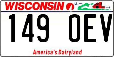 WI license plate 149OEV