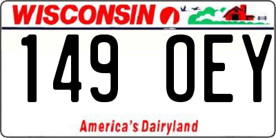 WI license plate 149OEY