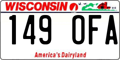 WI license plate 149OFA