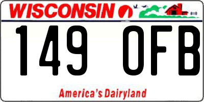 WI license plate 149OFB