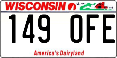 WI license plate 149OFE