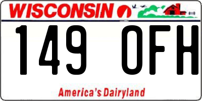 WI license plate 149OFH