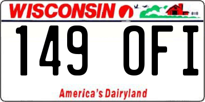WI license plate 149OFI