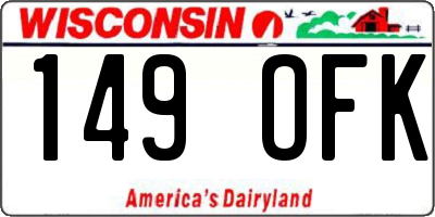 WI license plate 149OFK