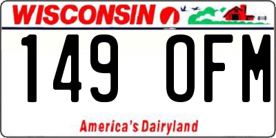 WI license plate 149OFM