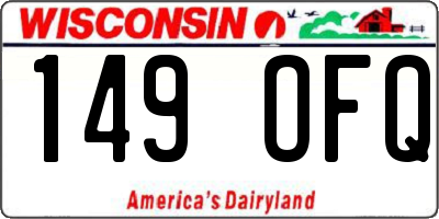 WI license plate 149OFQ