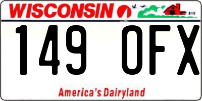 WI license plate 149OFX