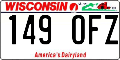 WI license plate 149OFZ