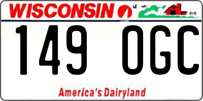 WI license plate 149OGC