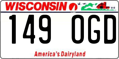 WI license plate 149OGD
