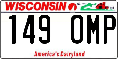 WI license plate 149OMP