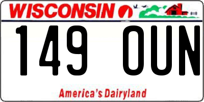 WI license plate 149OUN