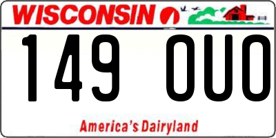 WI license plate 149OUO