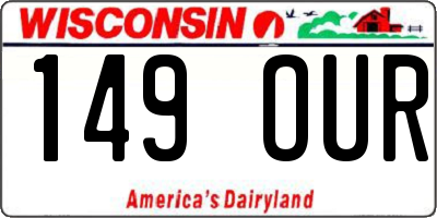 WI license plate 149OUR