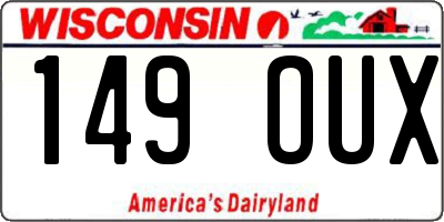 WI license plate 149OUX