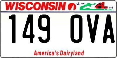 WI license plate 149OVA