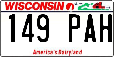WI license plate 149PAH