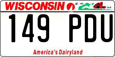 WI license plate 149PDU