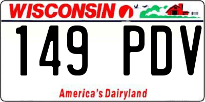 WI license plate 149PDV