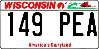 WI license plate 149PEA