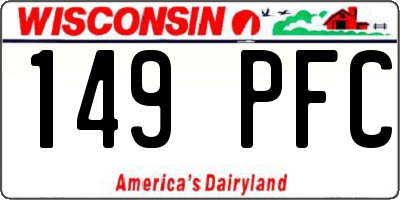 WI license plate 149PFC