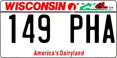 WI license plate 149PHA