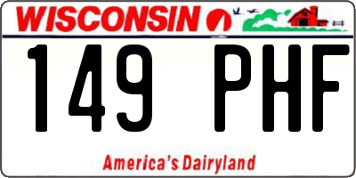WI license plate 149PHF