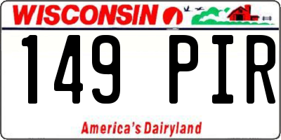 WI license plate 149PIR