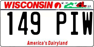 WI license plate 149PIW