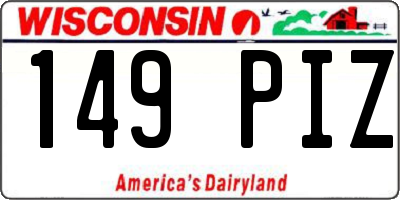 WI license plate 149PIZ