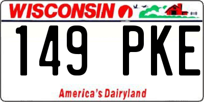 WI license plate 149PKE