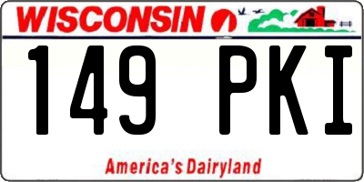 WI license plate 149PKI