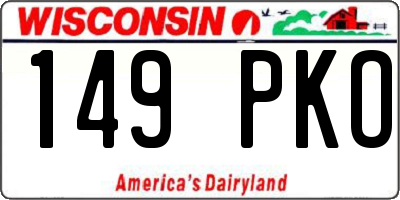 WI license plate 149PKO