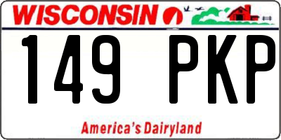 WI license plate 149PKP